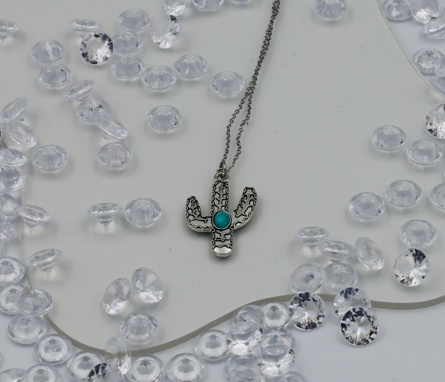 Collier Cactus Vintage – Lueur Turquoise