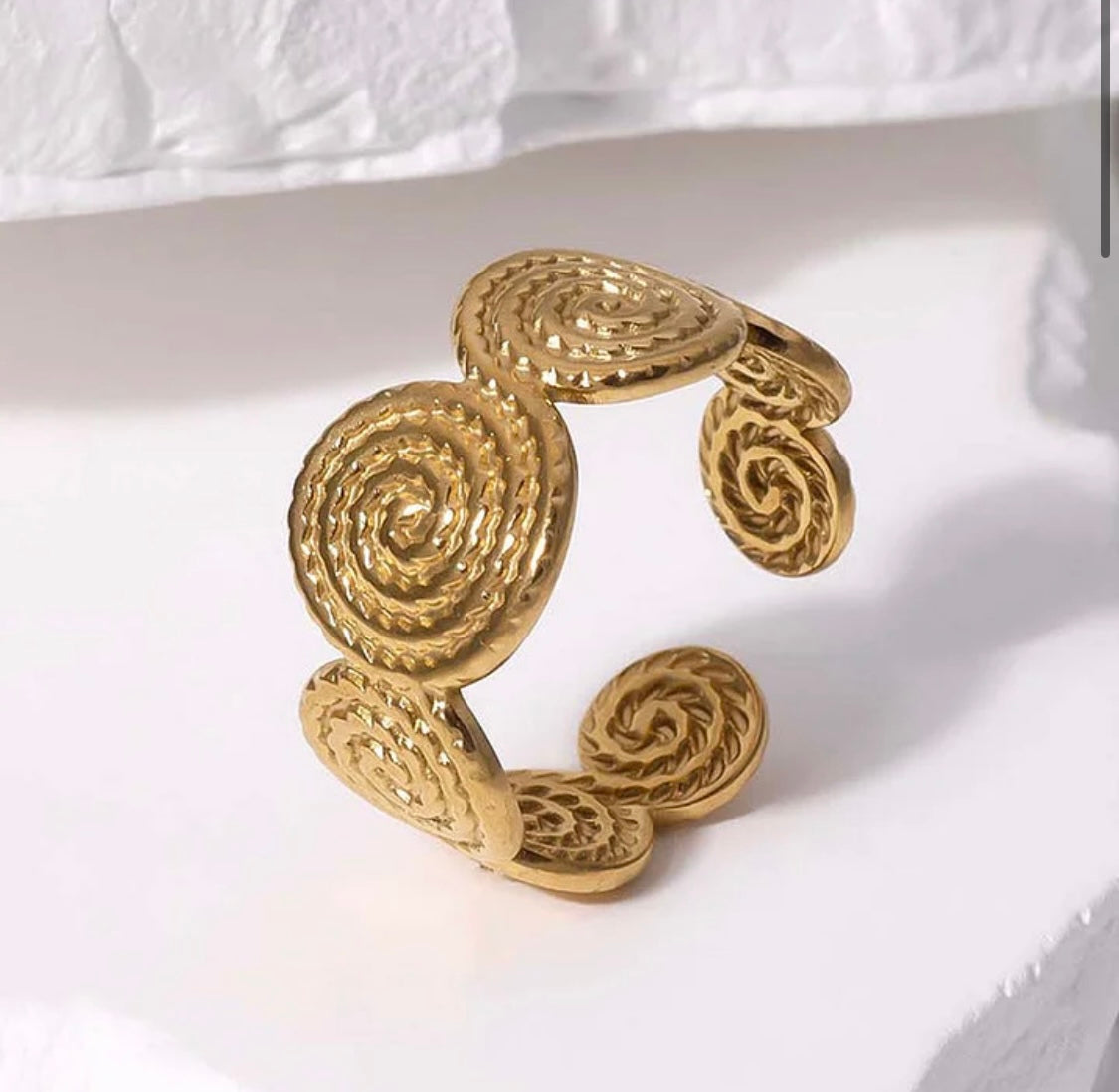 Bague Retro circle - Ouverte & ajustable