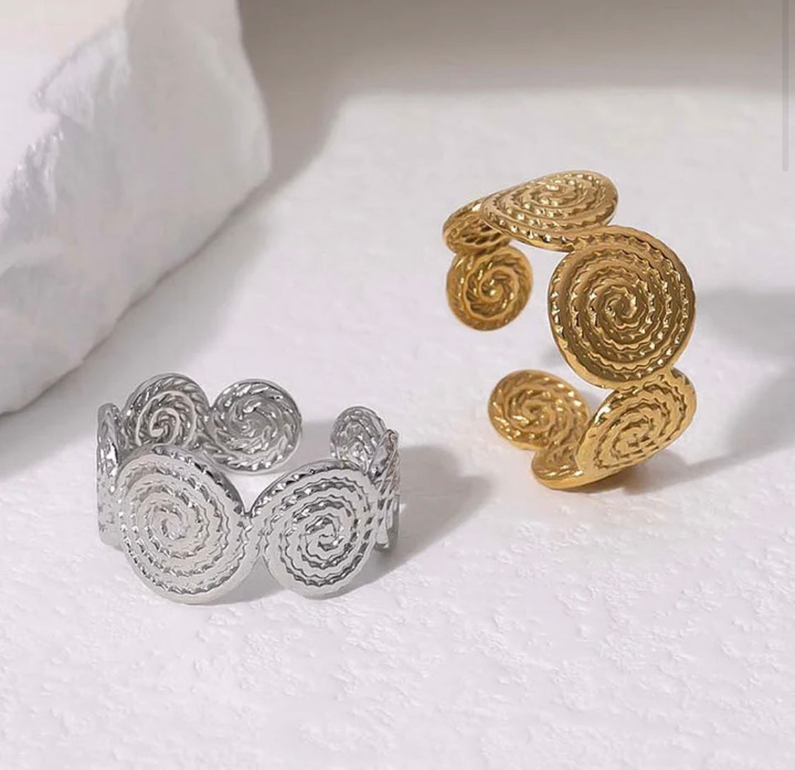 Bague Retro circle - Ouverte & ajustable