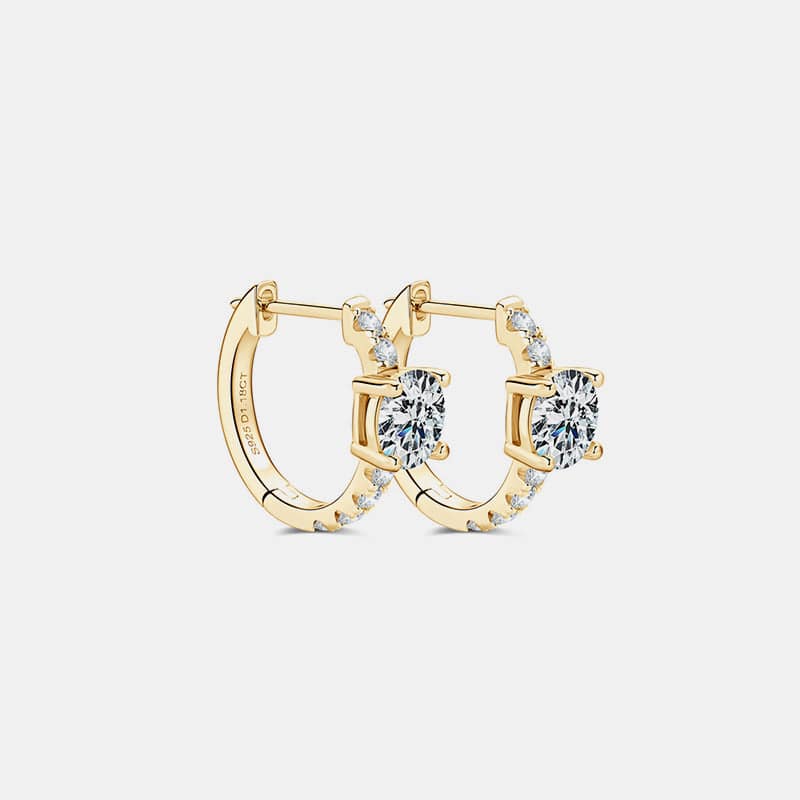 2.36 Carat Moissanite Zircon 925 Sterling Silver Hoop Earrings - Creavibe