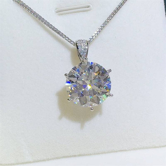 10 Carat Moissanite 925 Sterling Silver Pendant Necklace - Creavibe