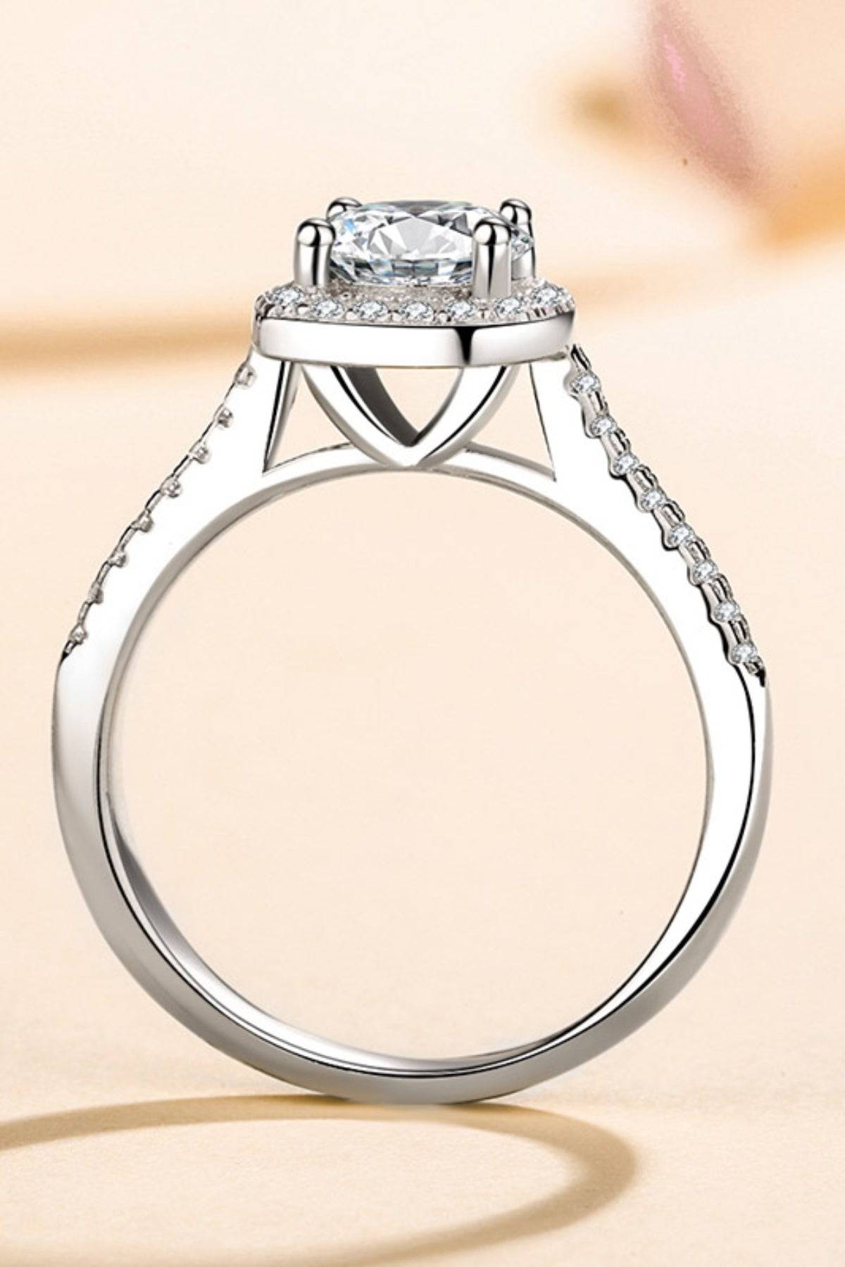 Luxury 1 Carat Moissanite Contrast Ring – Sterling Silver Jewelry - Creavibe