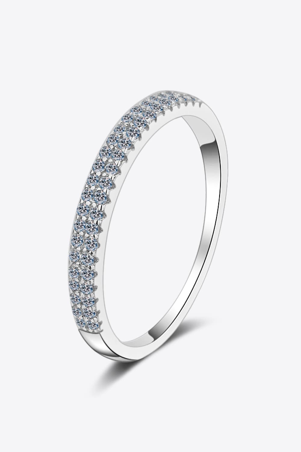 Moissanite 925 Sterling Silver Half-Eternity Ring - Creavibe