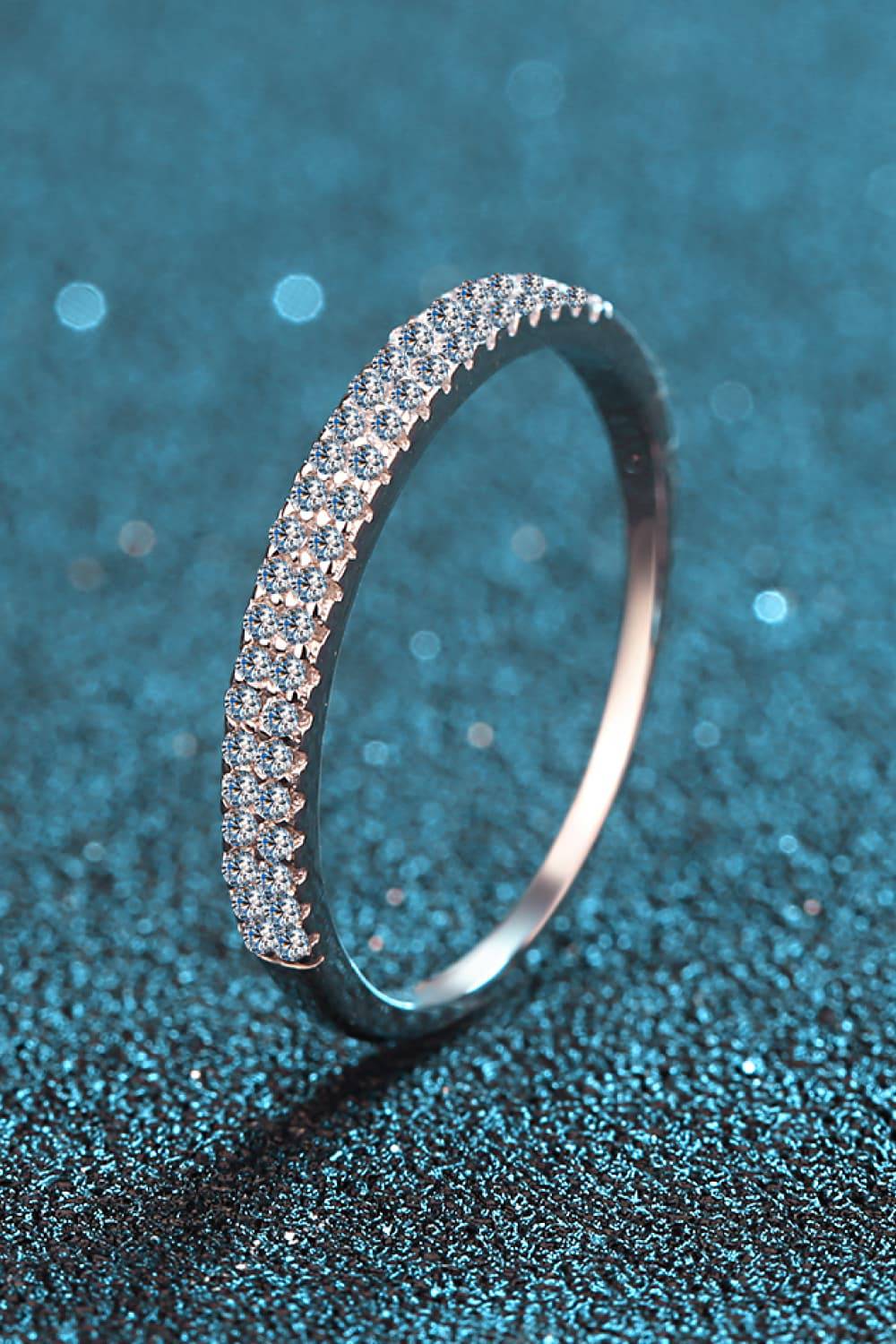 Moissanite 925 Sterling Silver Half-Eternity Ring - Creavibe