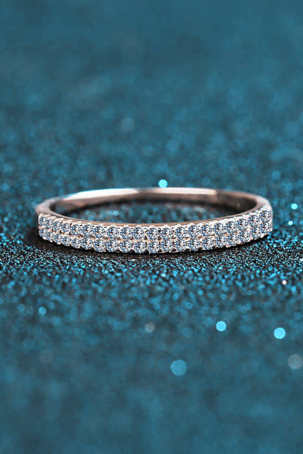 Moissanite 925 Sterling Silver Half-Eternity Ring - Creavibe