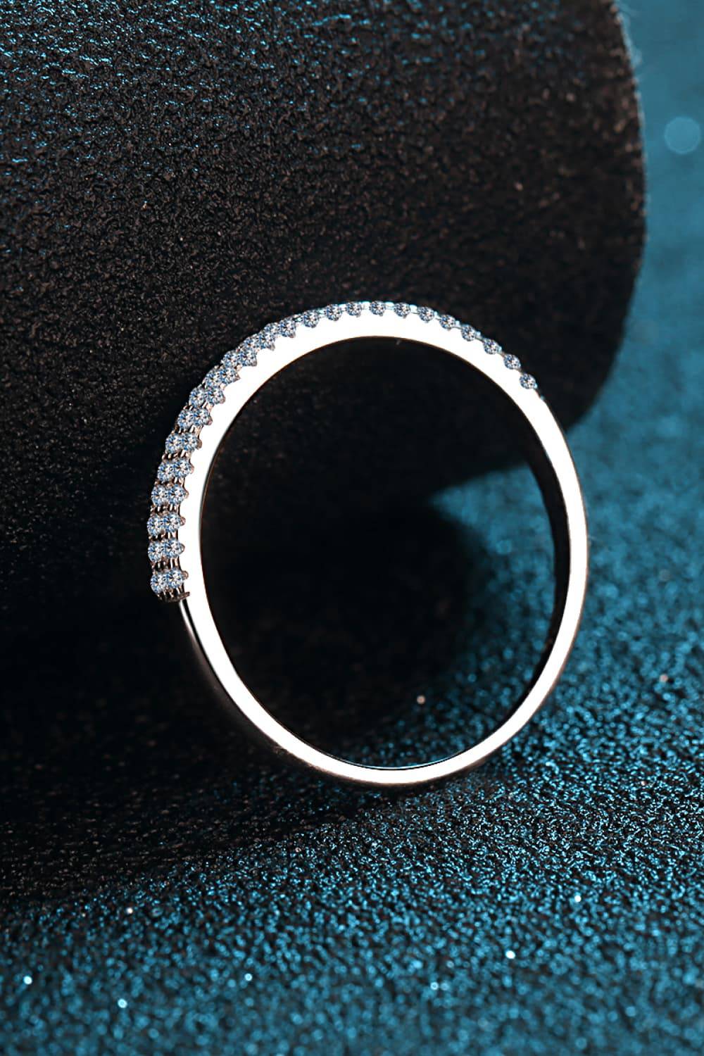 Moissanite 925 Sterling Silver Half-Eternity Ring - Creavibe